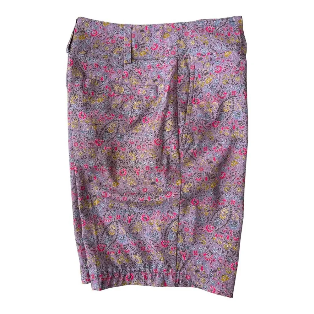 Nike Golf Women's Fit Dry Floral Paisley Pink Purple Bermuda Shorts size 8 - Picture 10 of 13